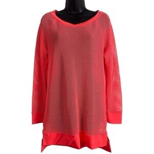 EUC La Vie En Rose Aqua swimsuit coverup, mesh, bright coral, O/S